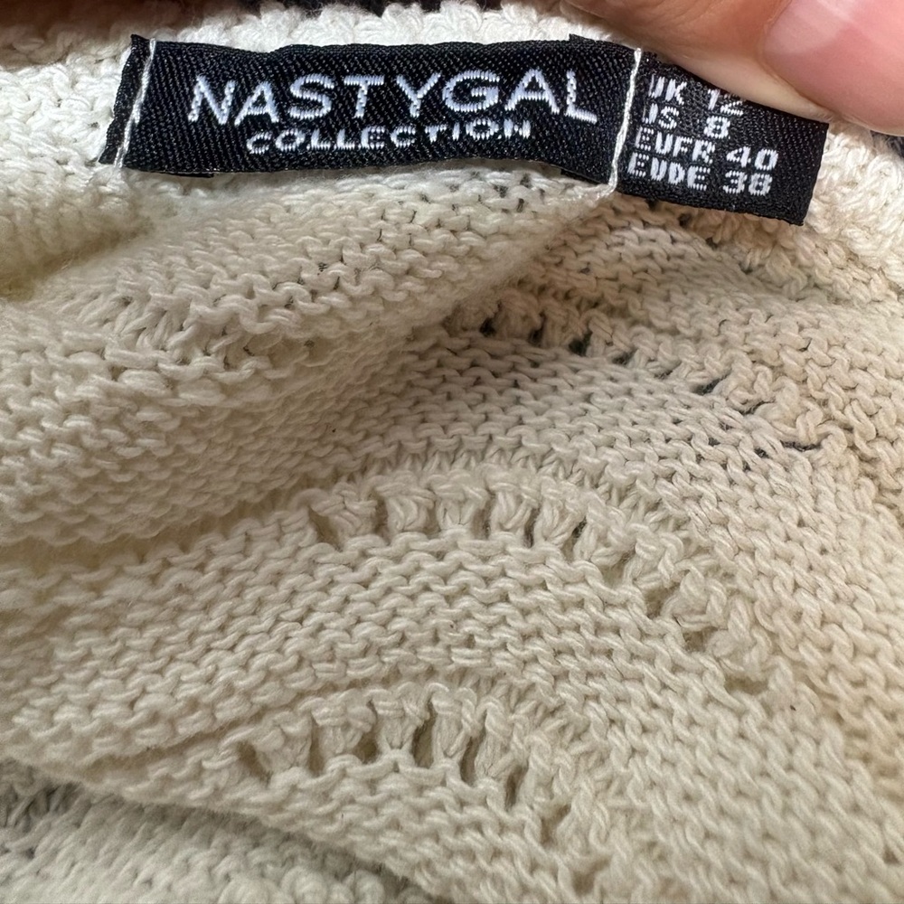 NASTY GAL Wave Crochet Cut Out Cover Up Mini Dress - Picture 7 of 8